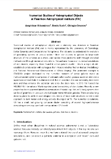 Numerical Studies of Astrophysical Objectsat Fesenkov Astrophysical Institute (FAI)
