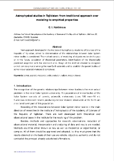 Astrophysical studies in Tajikistan: from traditional approach overmodeling to empirical properties