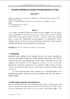 Outreach Activities and Teacher Training Programs in Turkey
