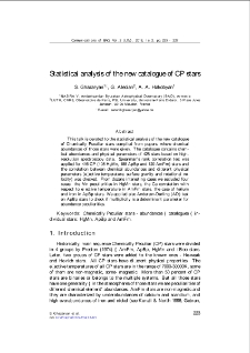 Statistical analysis of the new catalogue of CP stars