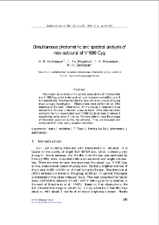 Simultaneous photometric and spectral analysis of new outburst of V1686 Cyg