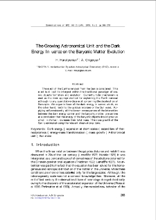 The Growing Astronomical Unit and the Dark Energy Inuence on the Baryonic Matter Evolution