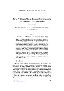 Some Problems of Solar Quiescent Prominences in the Light of Ambartsumian's Ideas