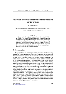 Analytical solution of the simple nonlinear radiative transfer problem