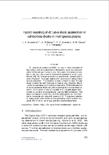 Hybrid modeling of diffusive shock acceleration in collisionless shocks in multispecies plasma