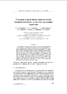 The impact of spiral density waves on the starformation distribution: a view from core-collapse