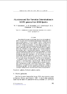 Abundance and Star Formation Determinations in MARK galaxies from SDSS Spectra