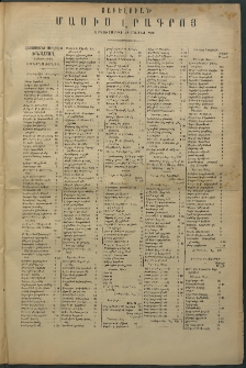 Մասիս, 1880, Քսանեւիններորդ տարի, թիւ 2623 Յաւելուած (Մայիս 19)