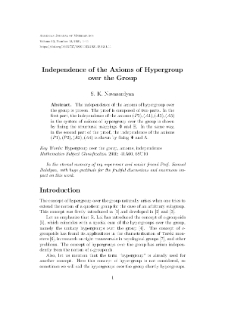 Independence of the axioms of hypergroup over the group