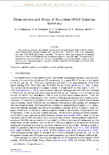 Observations and Study of Byurakan-IRAS Galaxies