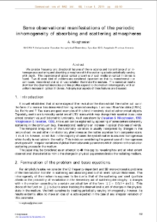 Some observational manifestations of the periodic inhomogeneity of absorbing and scattering atmospheres