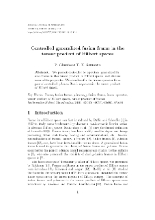 Controlled generalized fusion frame in thetensor product of Hilbert spaces