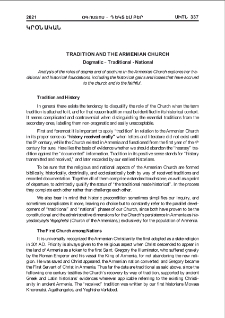 Tradition and the Armenian church