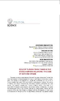 Role of Turkish Think Tanks in the State-Diaspora Relations: The Case of SETA and ORSAM