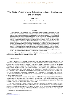 The State of Astronomy Education in Iran: Challenges and Solutions
