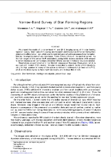 Narrow-Band Survey of Star Forming Regions