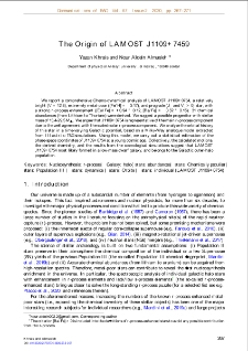 The Origin of LAMOST J1109+7459