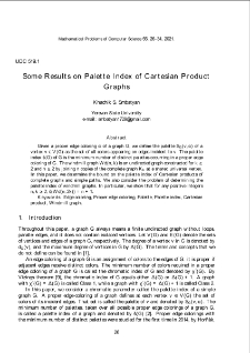 Some Results on Palette Index of Cartesian Product Graphs