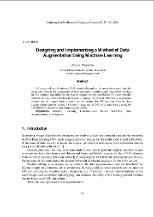 Designing and Implementing a Method of Data Augmentation Using Machine Learning