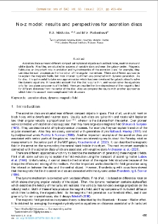 No-z model: results and perspectives for accretion discs
