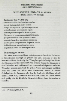 Orests rückkehr und rache an Aegisth (drac. orest. vv. 626-728)