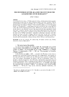 The Hypothesis of the Arsacids’ Descent from the Achaemenids: Myth or Reality?
