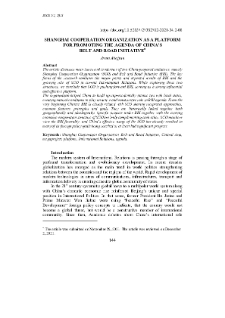Shanghai Cooperation Organization as a Platform for Promoting the Agenda of China’s Belt and Road Initiative