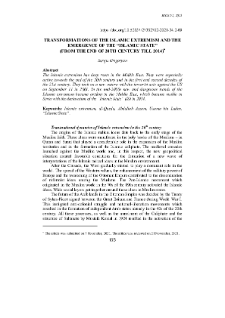 Transformations of the Islamic Extremism and the Emergence of the “Islamic State”