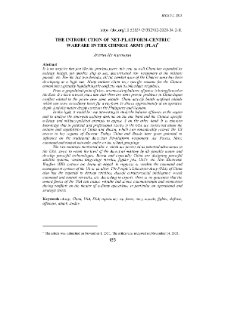 The Introduction of Net-Platform-Centric Warfare in the Chinese Army (Pla)