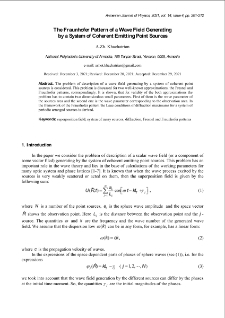 The Fraunhofer Pattern of а Wave Field Generatingby a System оf Coherent Emitting Point Sources