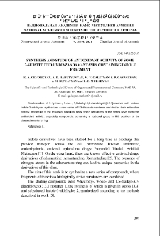 Synthesis and study of antioxidant activity of some 2-substituted 1,3-diazaadamantanes containing indole fragment