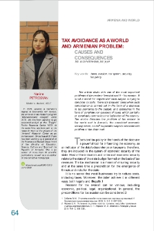 Tax Avoidance as a World and Armenian Problem։ Causes and Consequences