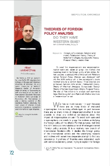 Theories of Foreign Policy Analysis: Do They Have Western Bias?