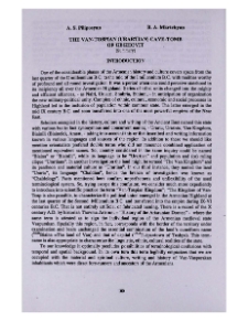 The Van-Tospian (Urartian) cave-tomb of Geghovit (Summary)