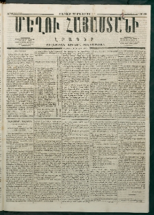 Մեղու Հայաստանի, 1876 ամի, Ինն եւ տասներորդ տարի, համար 19 (Մայիս 22)