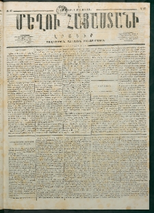 Մեղու Հայաստանի, 1877 ամի, Քսաներորդ տարի, համար 17 (Մայիս 7)