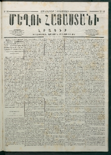 Մեղու Հայաստանի, 1878 ամի, Քսանմիերորդ տարի, համար 30 (Օգոստոս 5)