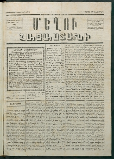Մեղու Հայաստանի, 1879 ամի, Քսաներկուերորդ տարի, համար 101 (Դեկտեմբեր 29)