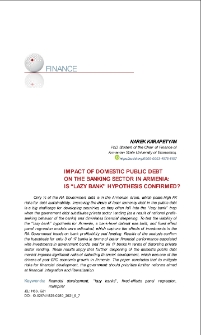 Impact of Domestic Public Debt on the Banking Sector in Armenia: is “Lazy Bank” Hypothesis Confirmed?