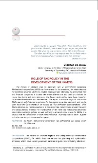 Role of Tax Policy in the Development of Tax Havens
