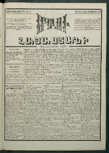 Մեղու Հայաստանի, 1881 ամի, Քսան եւ չորրորդ տարի, համար 110 (Յունիս 13)