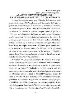 Aram Ter-Ghévondian (1928-1988): Un héritage, une oeuvre, une transmission