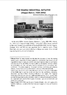 The Ekmekji industrial initiative (Aleppo-Beirut, 1920-2016)