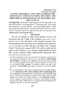 A Coptic Historian and "The Caliph of the Armenians": Cross-cultural Dynamics and Rhetorical Strategies in al-Mufaḍḍal Ibn Abī l-Faḍā’il