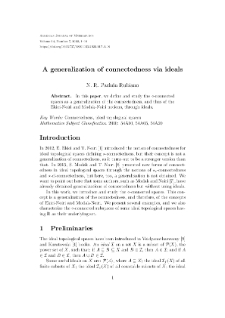 A generalization of connectedness via ideals