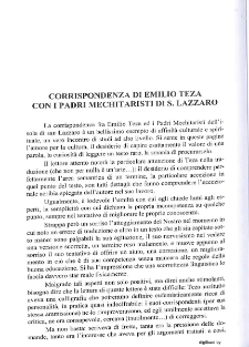 Corrispondenza di Emilio Teza con I Padri Mechitaristi di S. Lazzaro