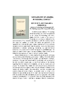 "Archaeology Of Armenia In Regional Context’’ Edited By P. Avetisyan And A. Bobokhyan (Institute of Archaeology and Ethnography, NAS RA, Publishing House of IAE, Yerevan 2021, 432 p.)