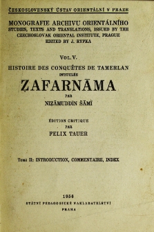 Histoire des conquêtes de Tamerlan intitulée Ẓafarnāma. Introduction, commentaire, index