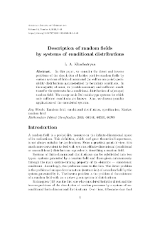 Description of random fields by systems of conditional distributions