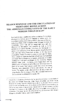 Reader response and the circulation of Mkhitarist books across the Armenian communities of the early modern Indian Ocean